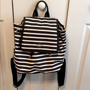 Black and white Kate Spade backpack